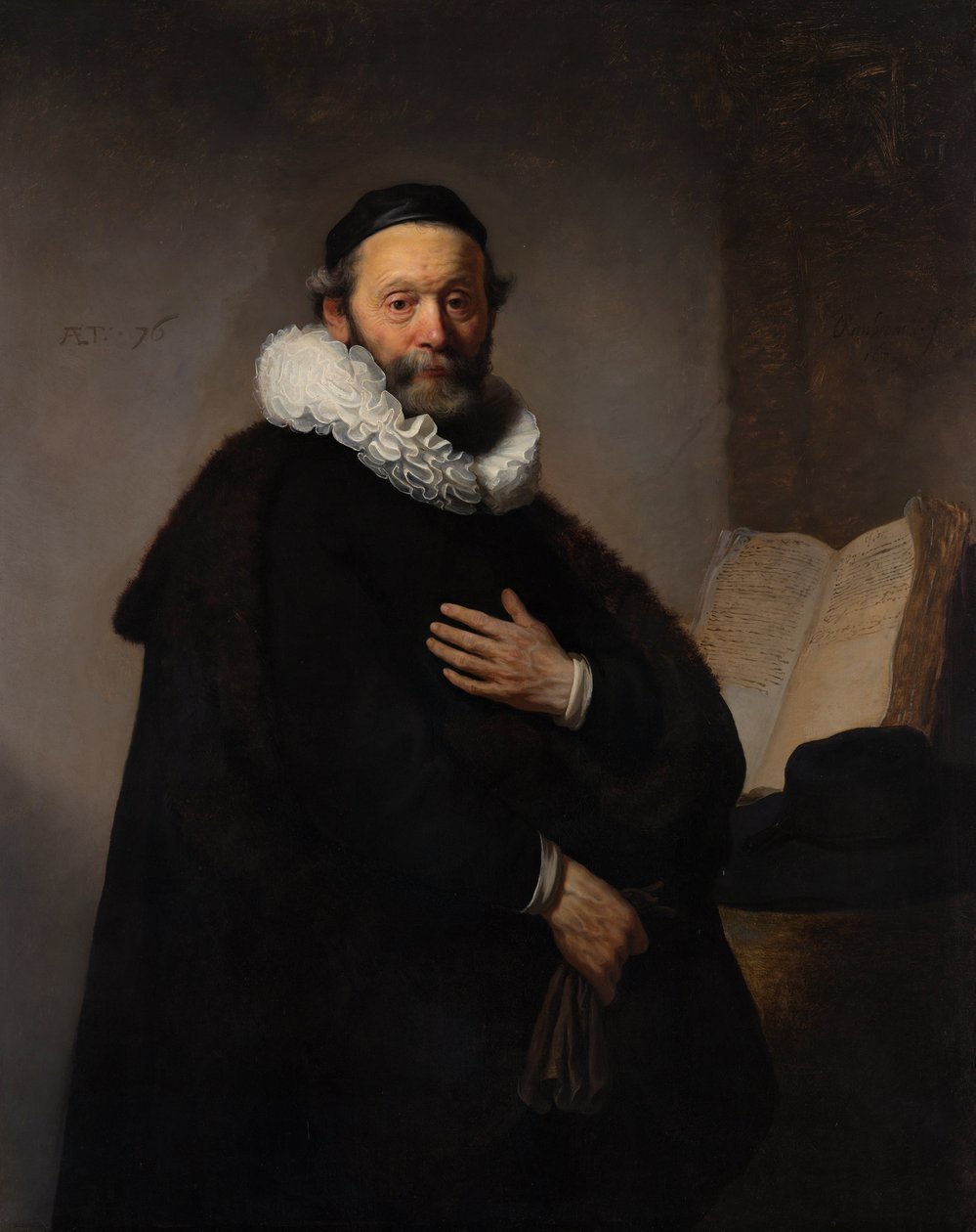 Portræt af den remonstranske minister Johannes Wtenbogaert, 1633 af Rembrandt van Rijn