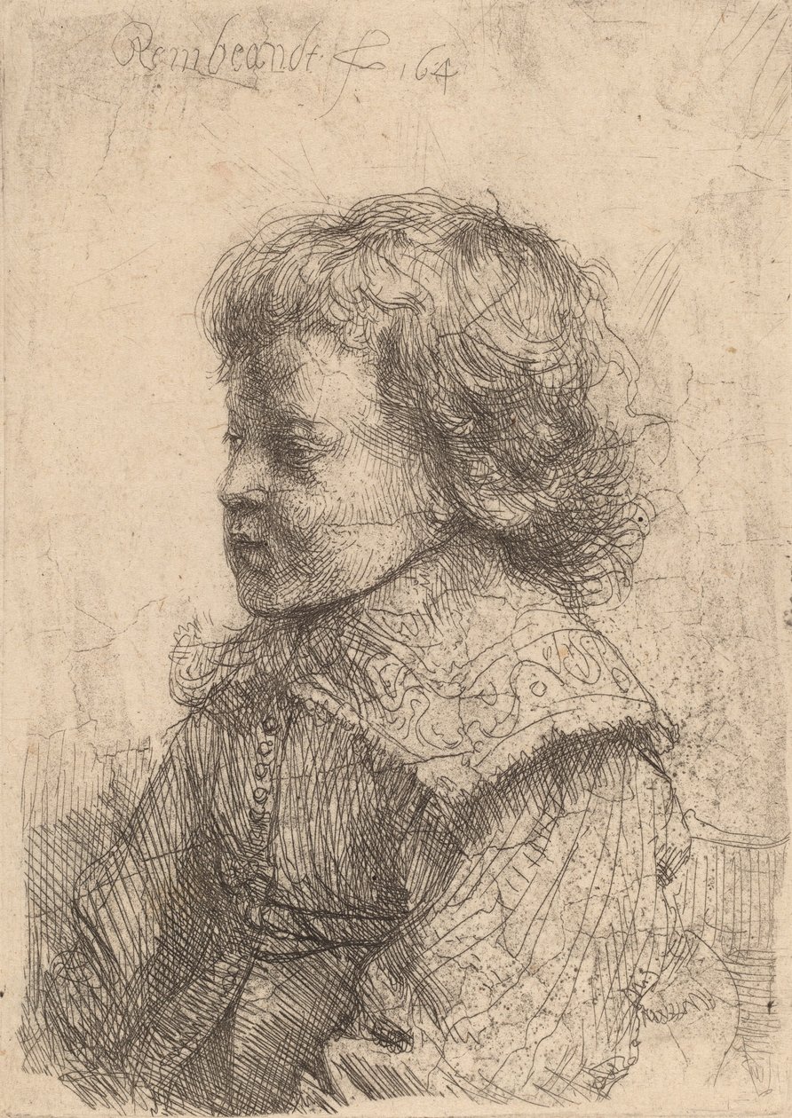 Portræt af en dreng i profil, 1641. af Rembrandt van Rijn