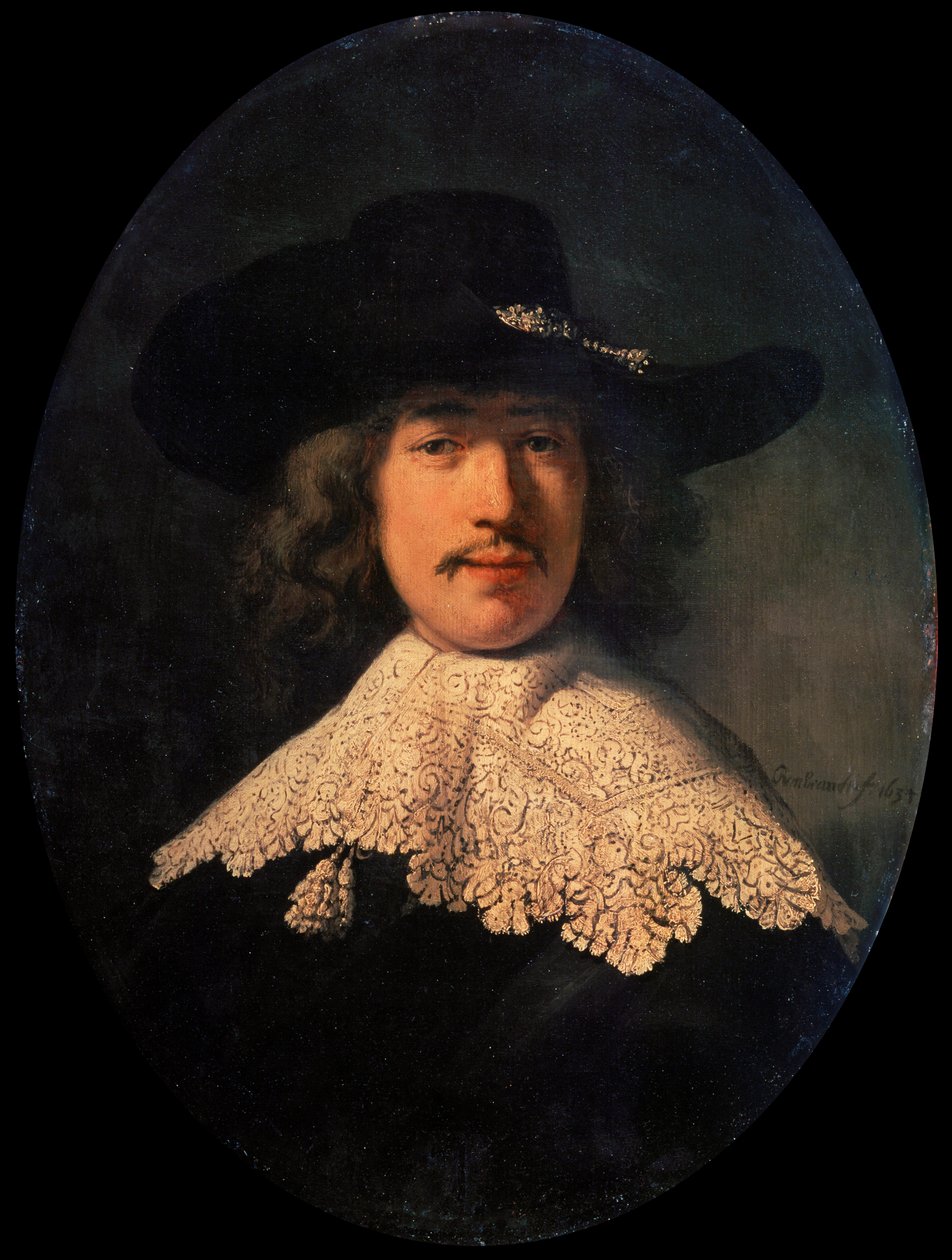 Portræt af en ung mand med blondekrave, 1634. af Rembrandt van Rijn