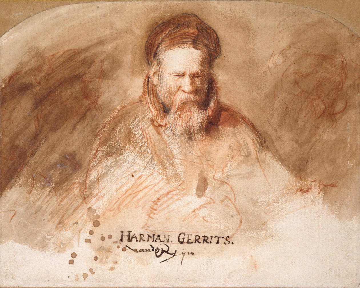 Portræt af en gammel mand Rembrandts far, 1625-1630. af Rembrandt van Rijn
