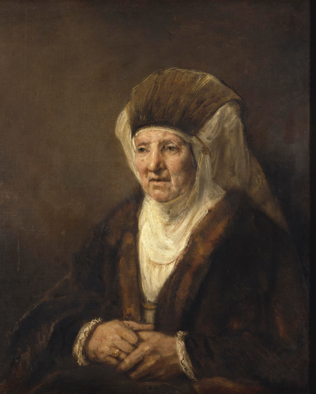 Portræt af en gammel kvinde, 1655 af Rembrandt van Rijn