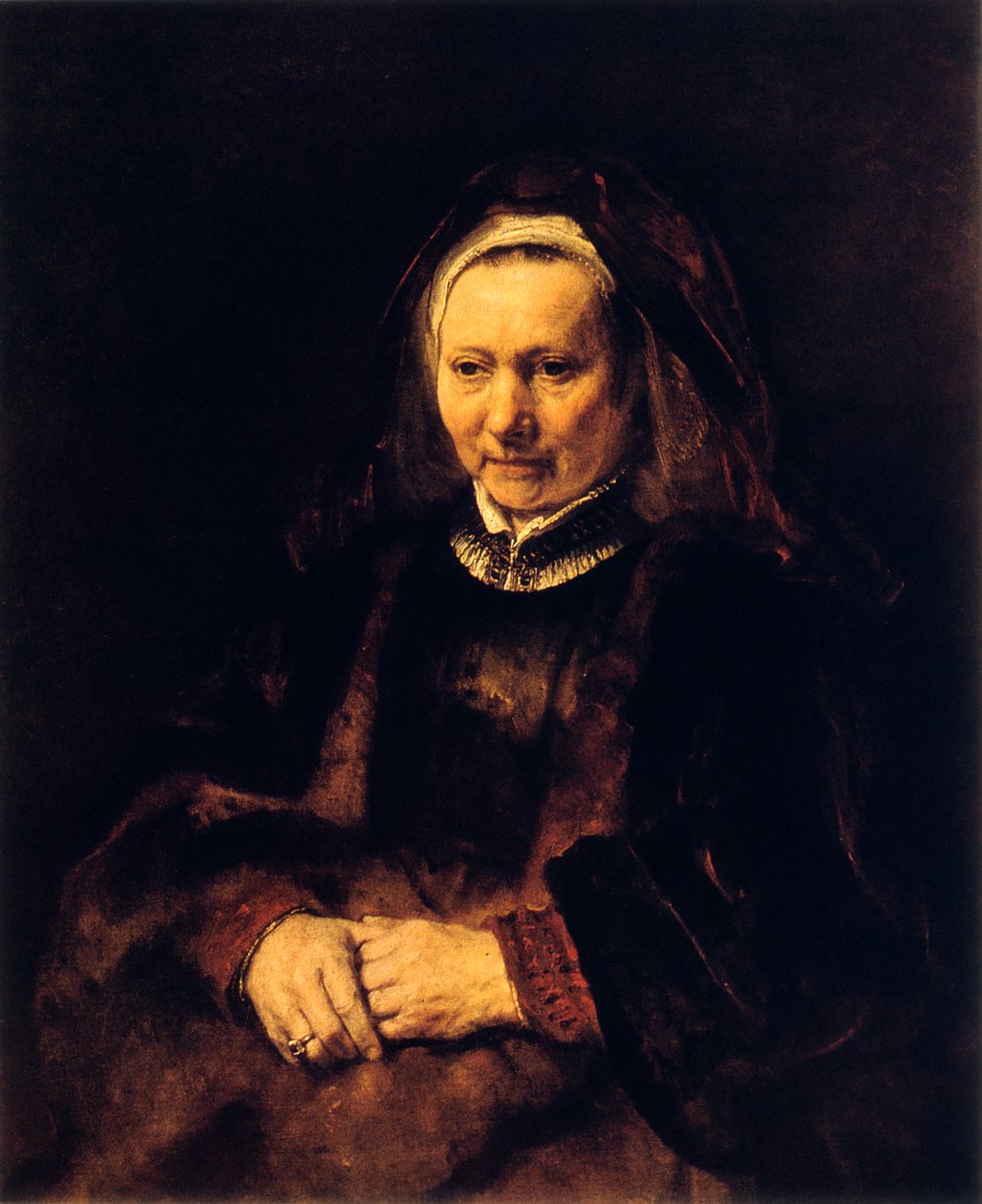 Portræt af en gammel kvinde, 1600-tallet af Rembrandt van Rijn