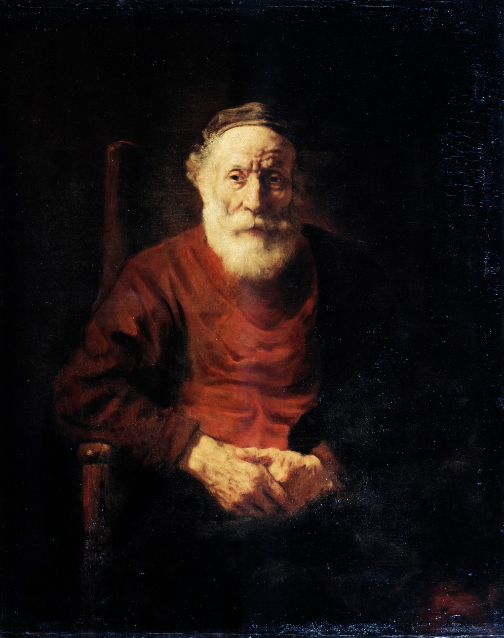 Portræt af en gammel mand i rødt, 1652-1654. af Rembrandt van Rijn