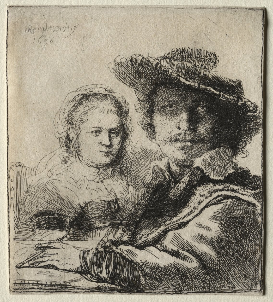 Rembrandt og hans kone Saskia, 1636. af Rembrandt van Rijn