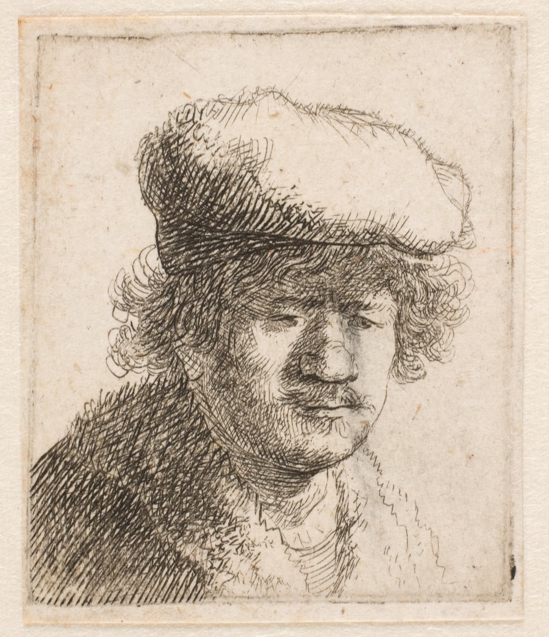 Rembrandt med kasketten trukket frem: buste af Rembrandt van Rijn