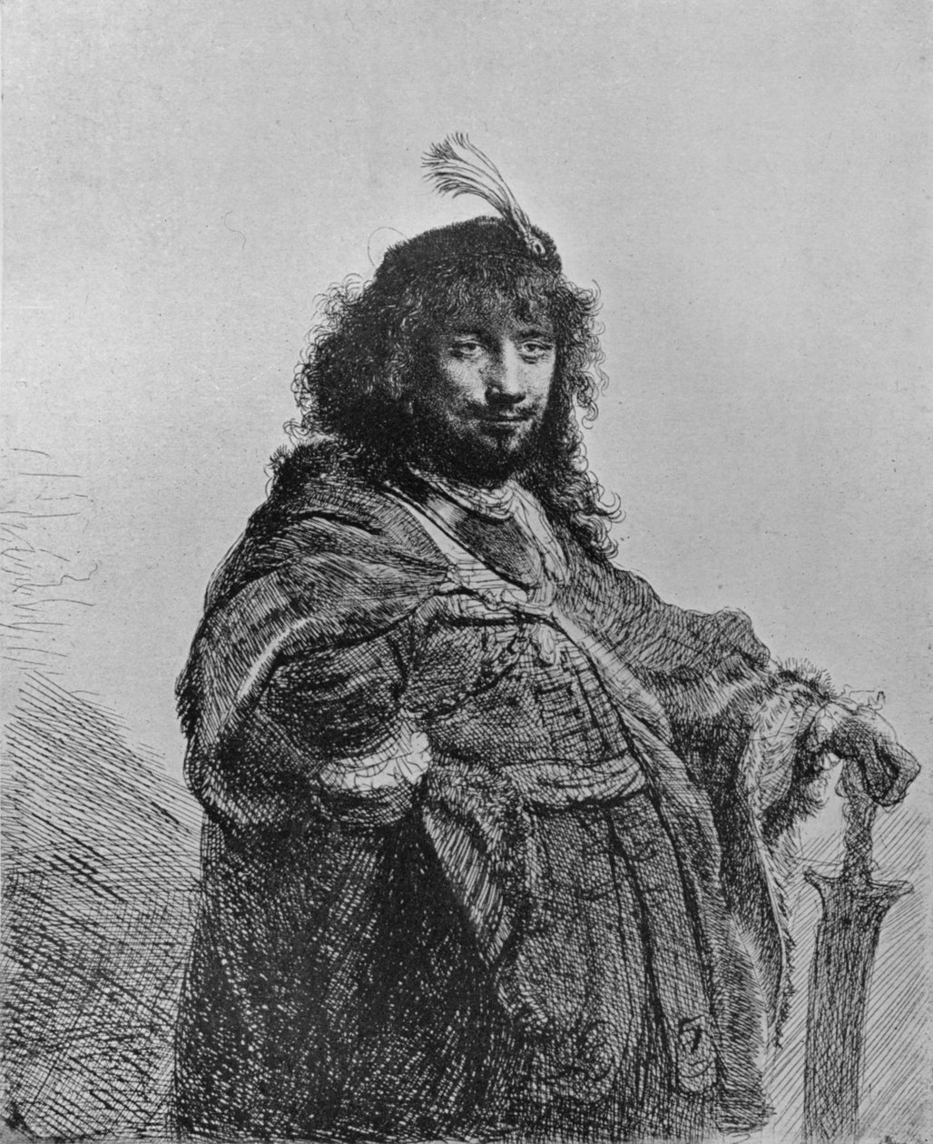 Rembrandt med sabelen, 1634 af Rembrandt van Rijn