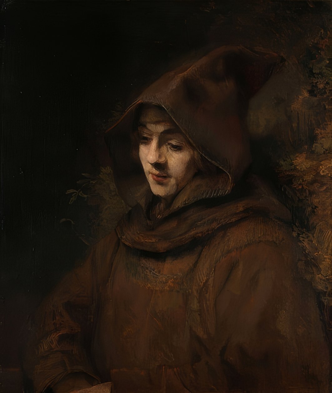 Rembrandts søn Titus i franciskansk vane. 1660 af Rembrandt van Rijn