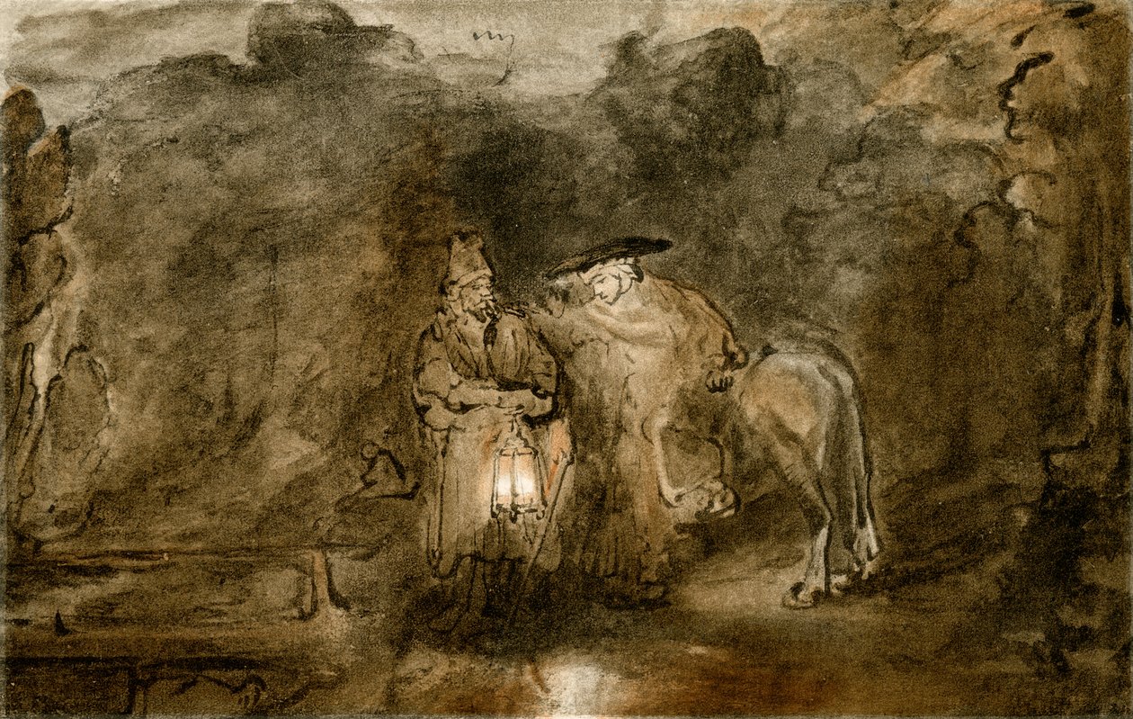 Hvil på flugten til Egypten af Rembrandt van Rijn