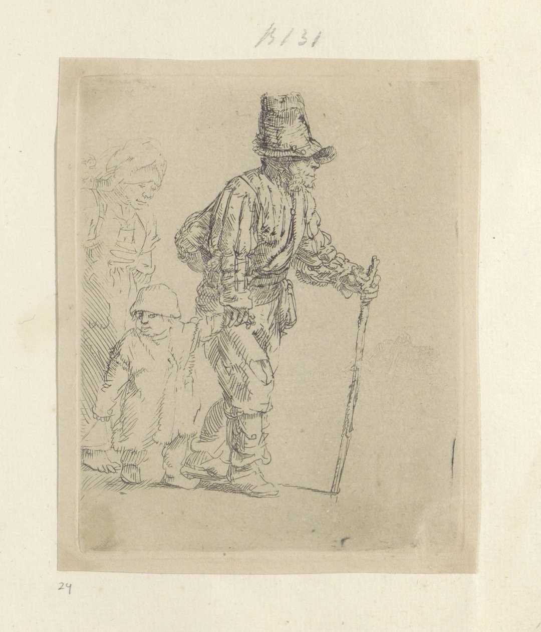 Rondtrekkende boerenfamilie Samling af 85 originale tryk (serietitel) af Rembrandt van Rijn