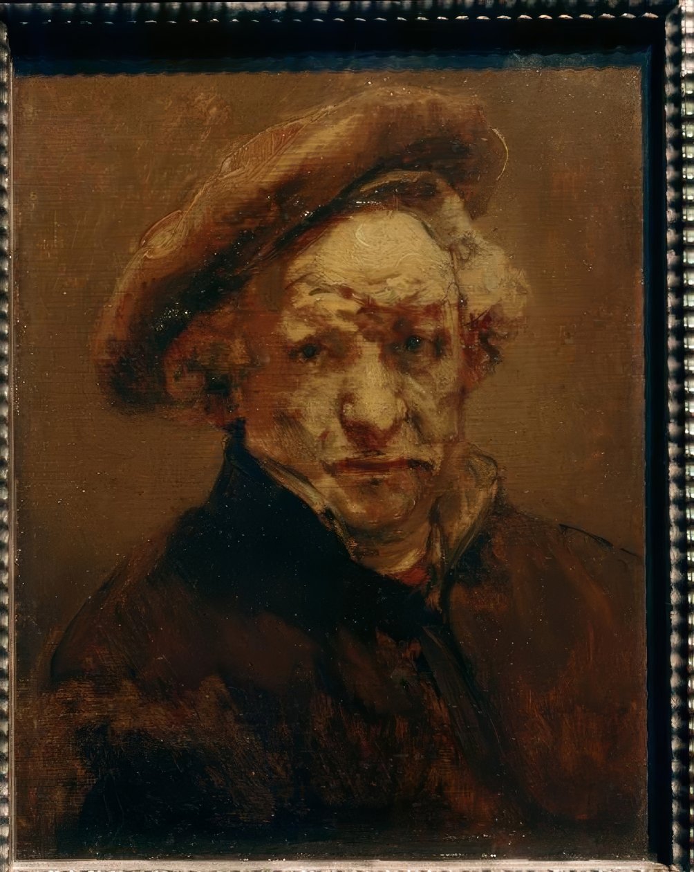 Selvportræt med baret af Rembrandt van Rijn
