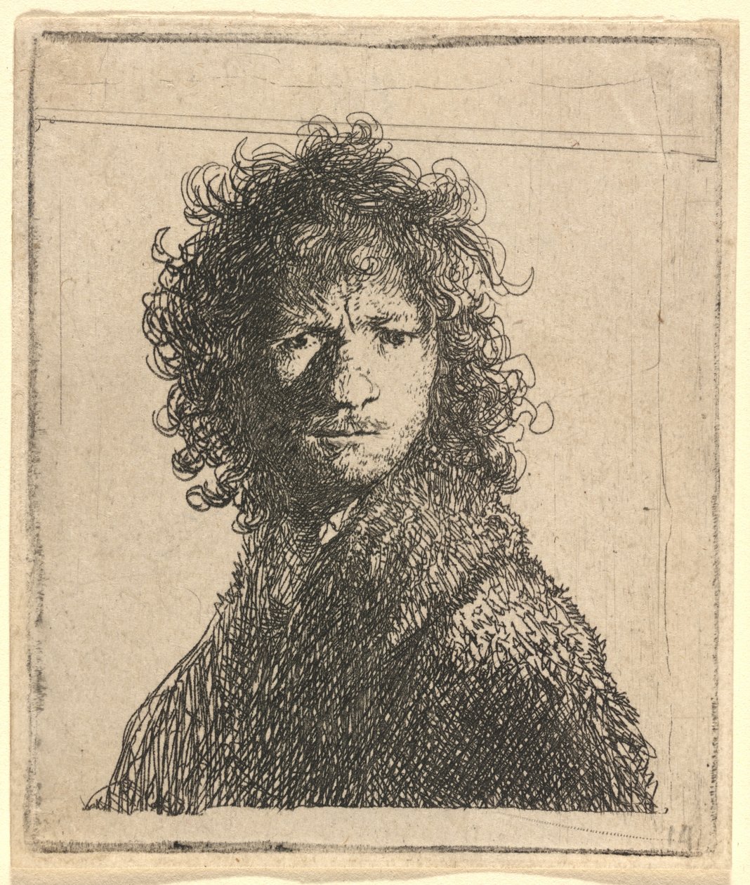 Selvportræt, panderynker af Rembrandt van Rijn