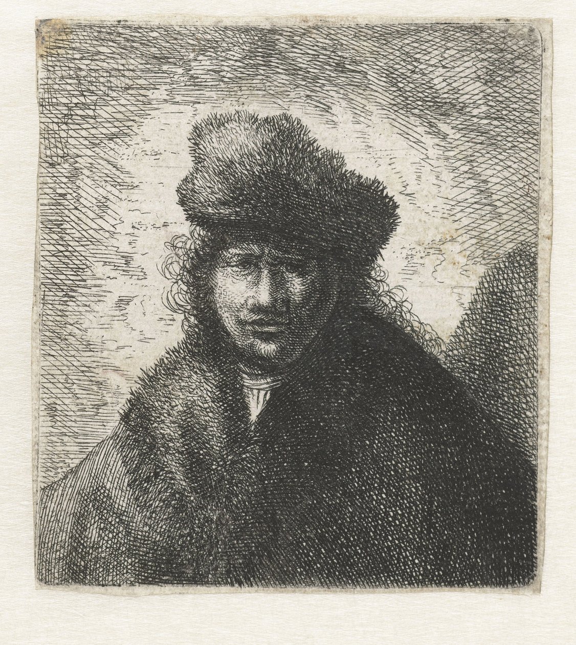 Selvportræt i en skrå pelshætte: Bust, CA 1631. af Rembrandt van Rijn