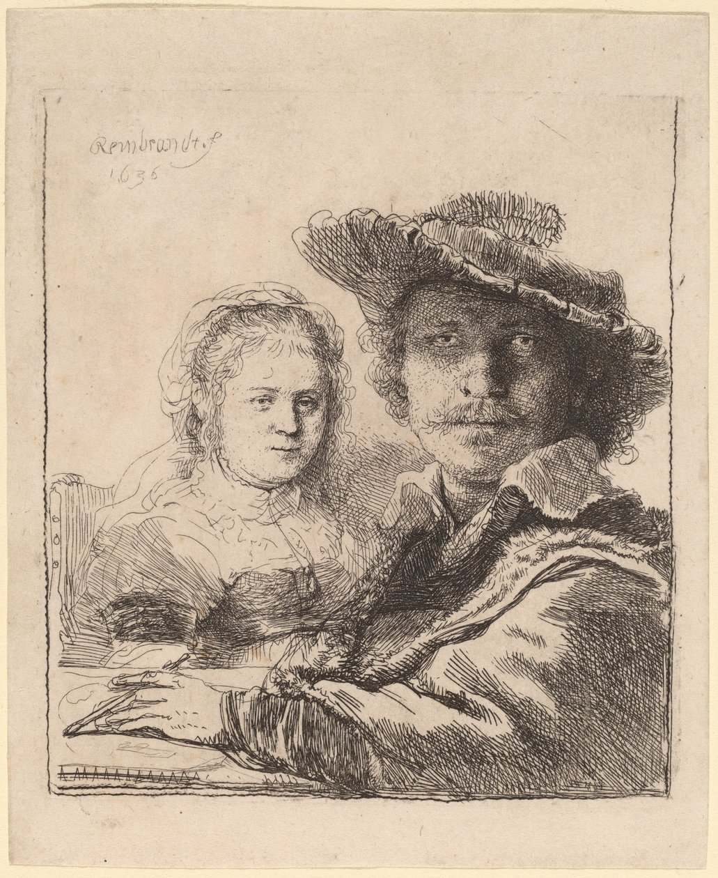 Selvportræt med Saskia af Rembrandt van Rijn