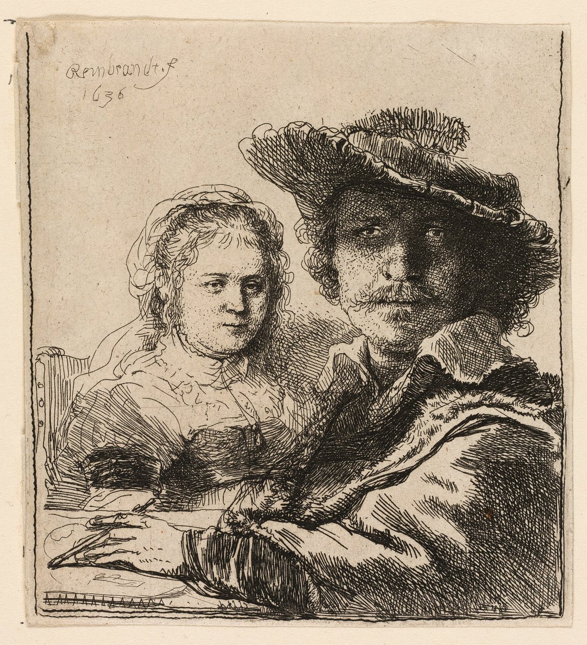 Selvportræt med Saskia af Rembrandt van Rijn