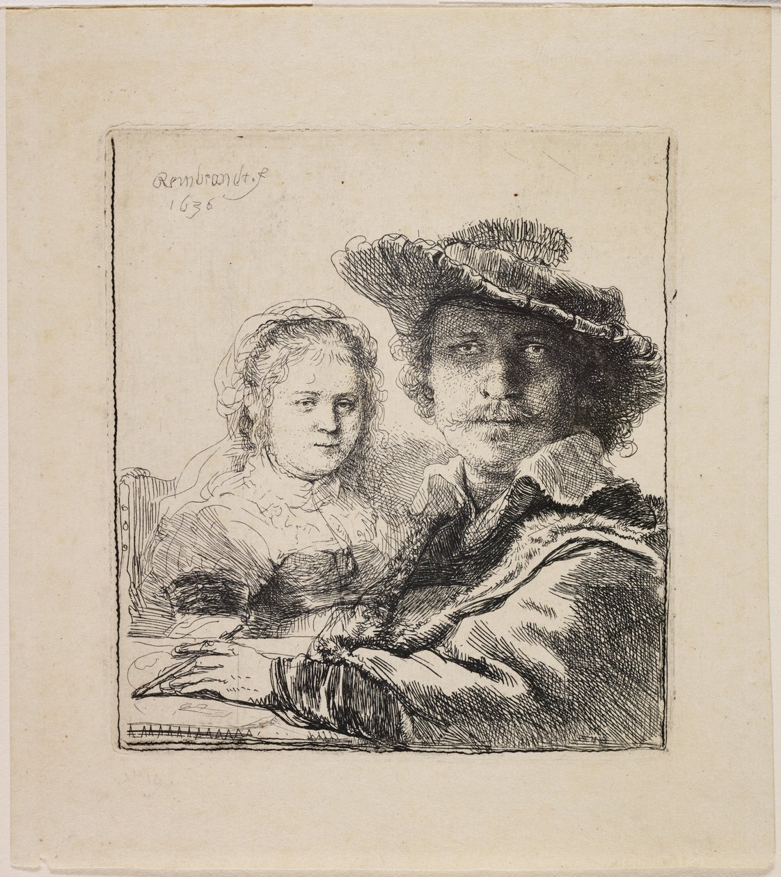 Selvportræt med Saskia af Rembrandt van Rijn