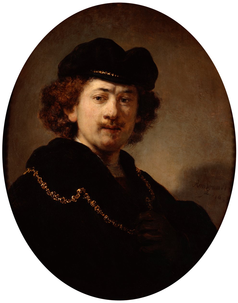 Selvportræt med en guldkæde, 1633. af Rembrandt van Rijn