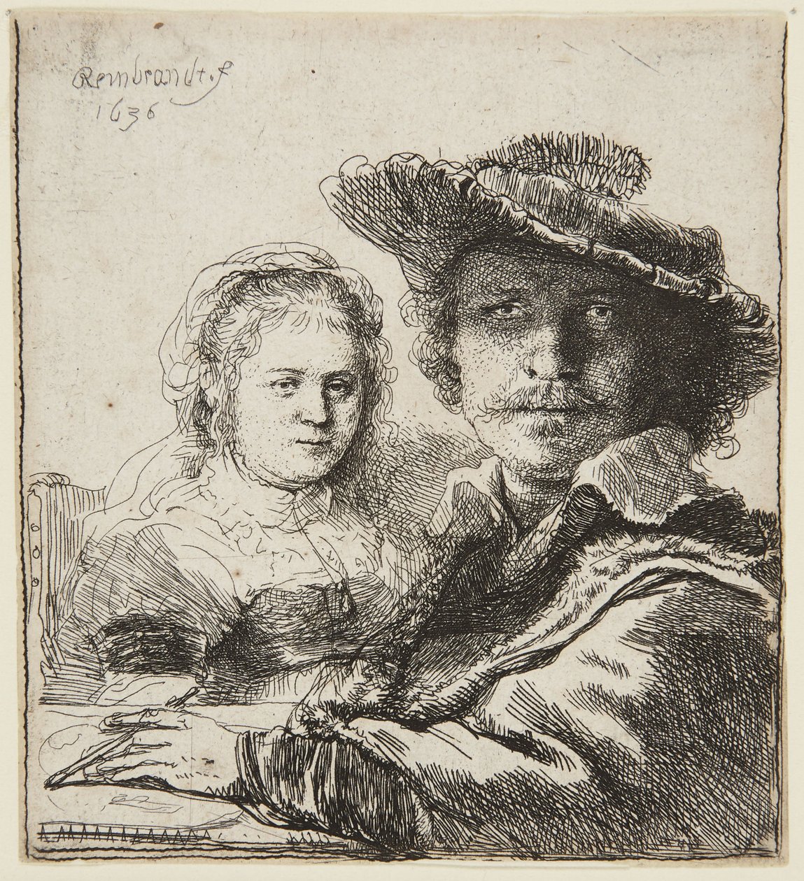 Selvportræt med Saskia af Rembrandt van Rijn