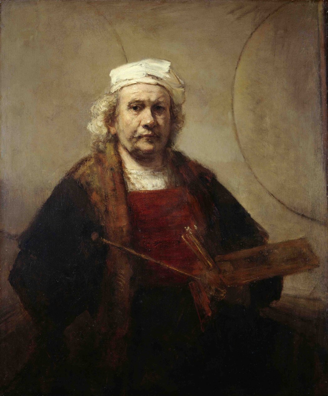 Selvportræt med to cirkler, ca 1665-1669 af Rembrandt van Rijn