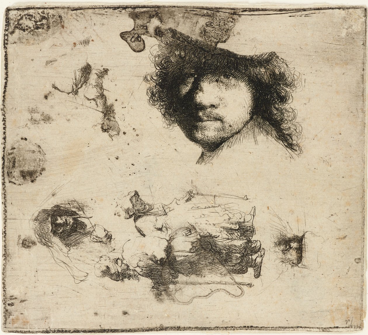 Studieark, 1632. af Rembrandt van Rijn