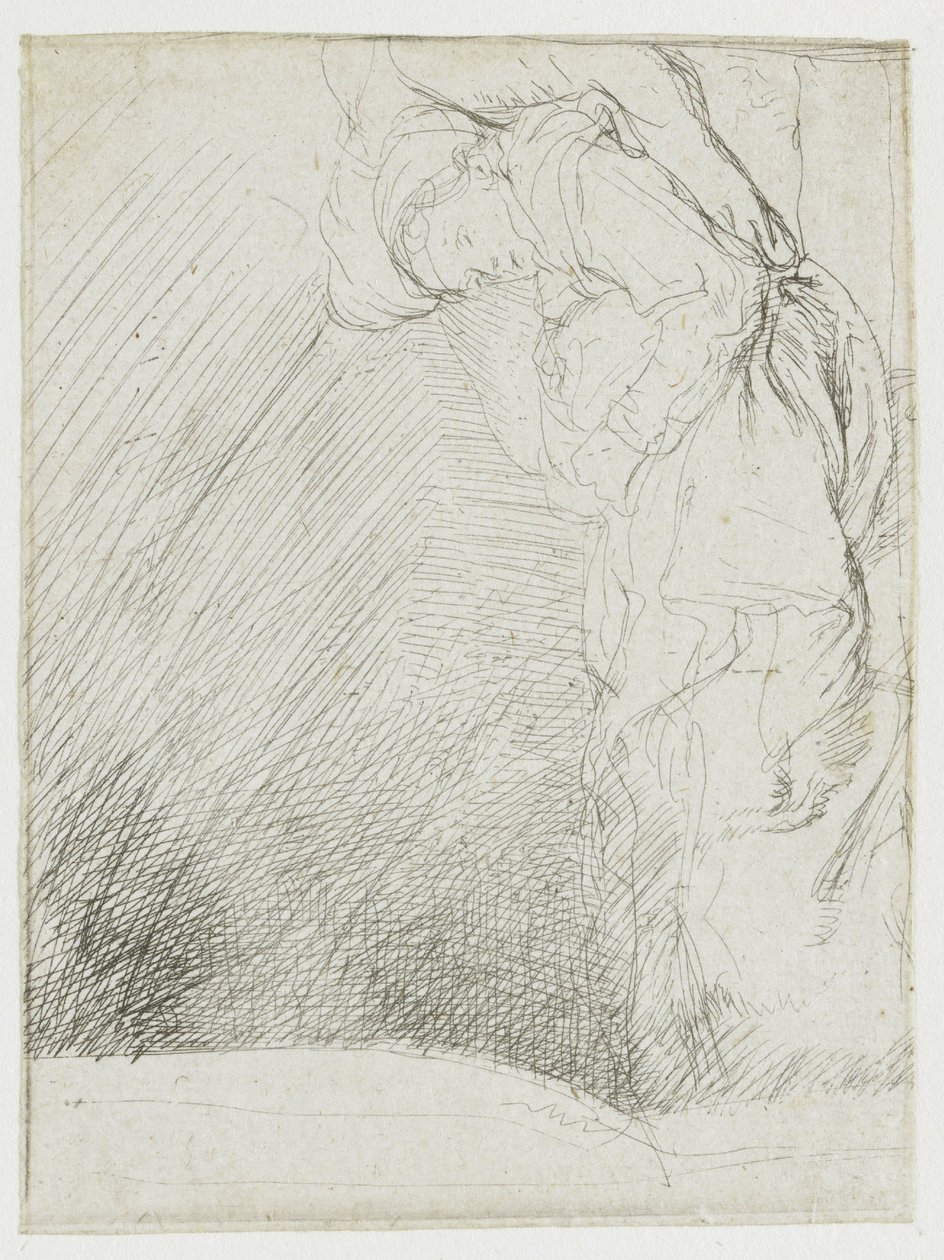 En serie studier, hvor en kvinde ligger syg i sengen af Rembrandt van Rijn