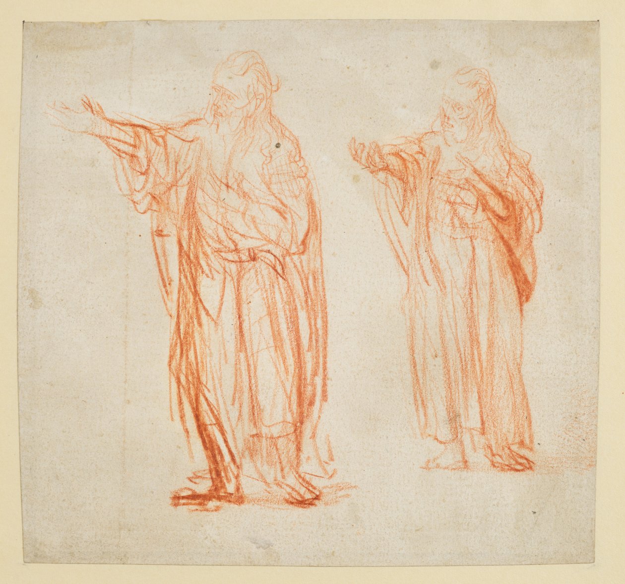 Ark med to studier til "Sankt Johannes Døberen" af Rembrandt van Rijn