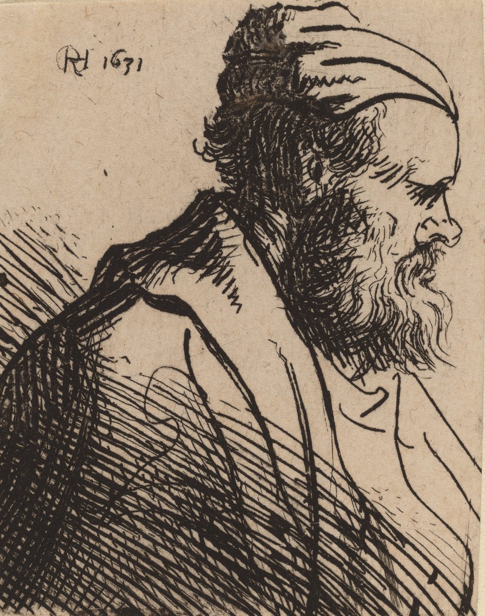 Snusnæset mand i kasket, i eller før 1630. af Rembrandt van Rijn