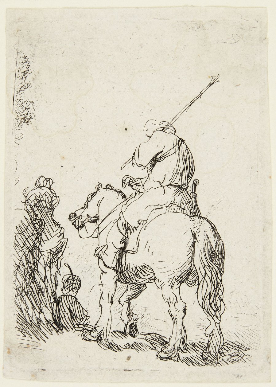 Soldat til hest af Rembrandt van Rijn