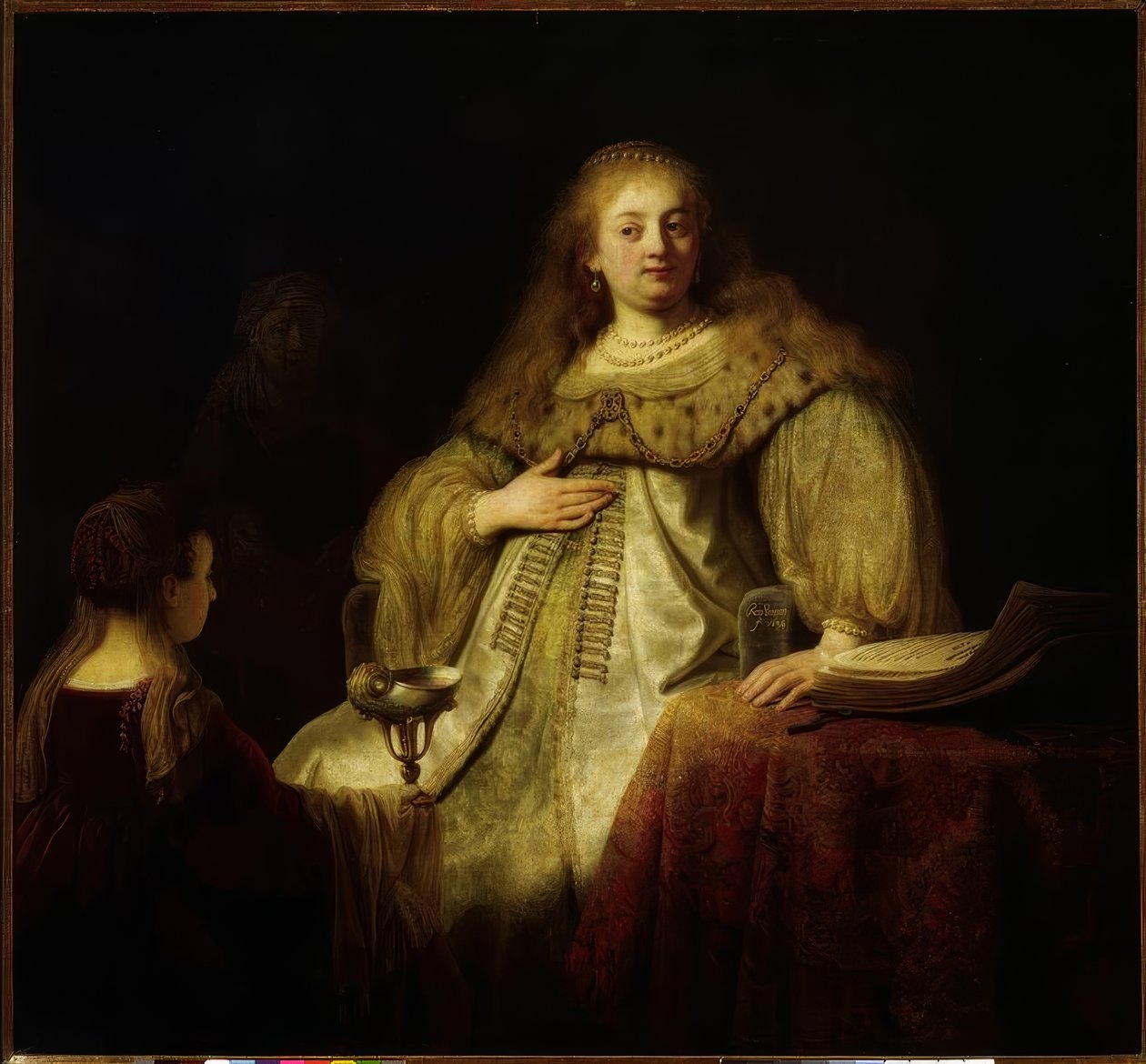 Sophonisbe modtager koppen gift på ordre fra sin mand af Rembrandt van Rijn