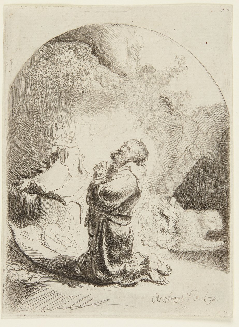 Den hellige Hieronymus i bøn af Rembrandt van Rijn
