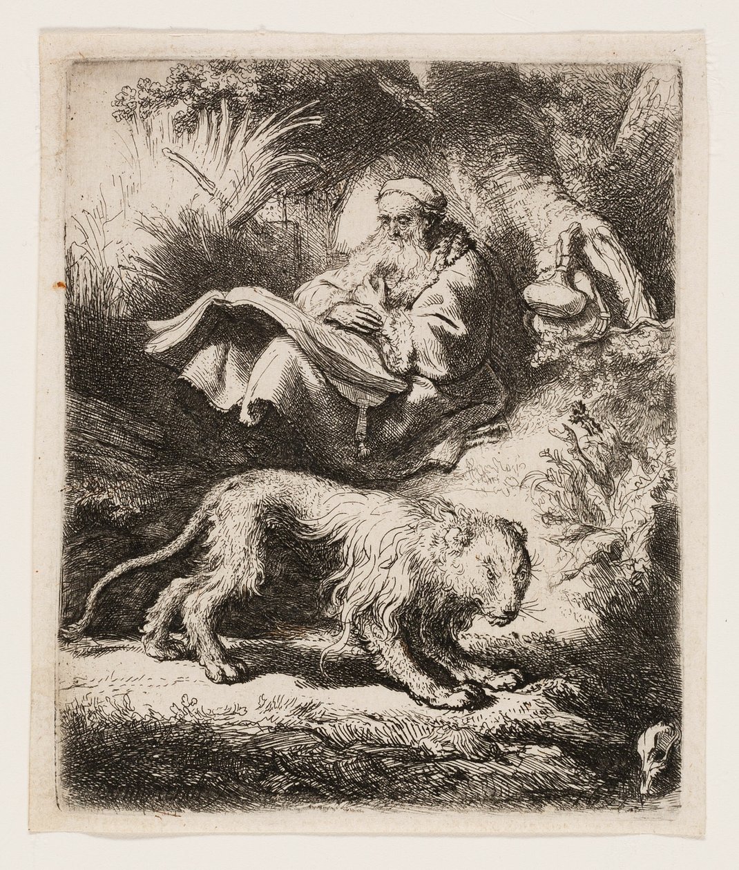 St. Jerome Reading af Rembrandt van Rijn
