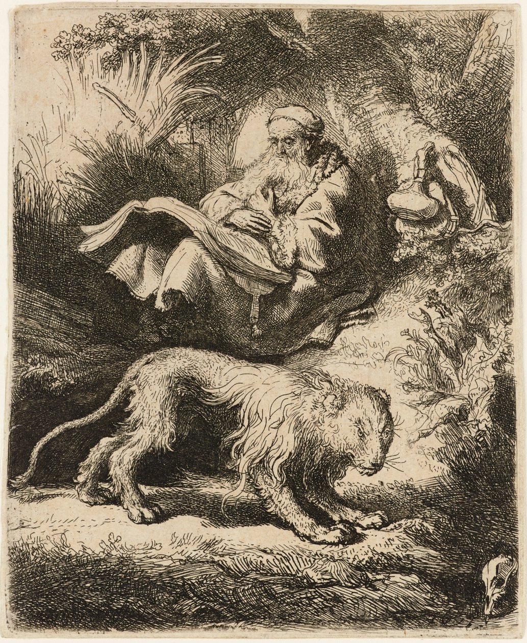 Sankt Hieronymus læsning, 1634. af Rembrandt van Rijn