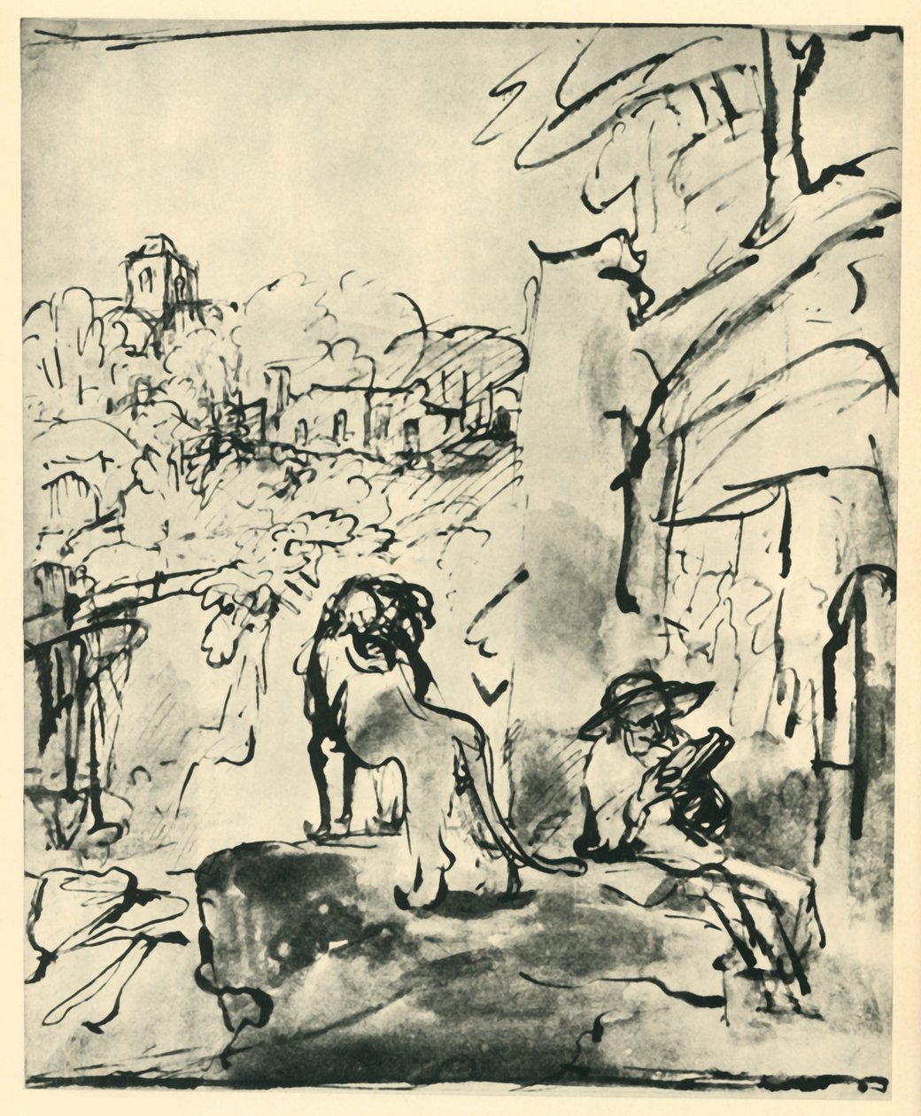 Sankt Hieronymus læser i et landskab, 1649, 1943. af Rembrandt van Rijn