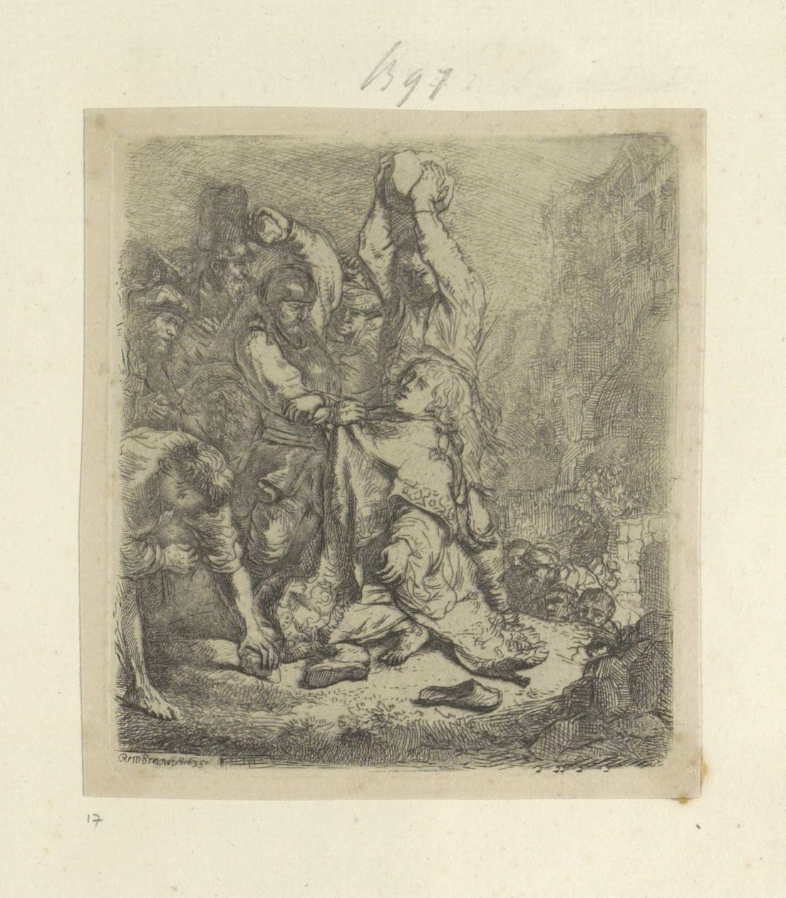 Steniging van Stefanus Samling af 85 originale tryk (serietitel) af Rembrandt van Rijn