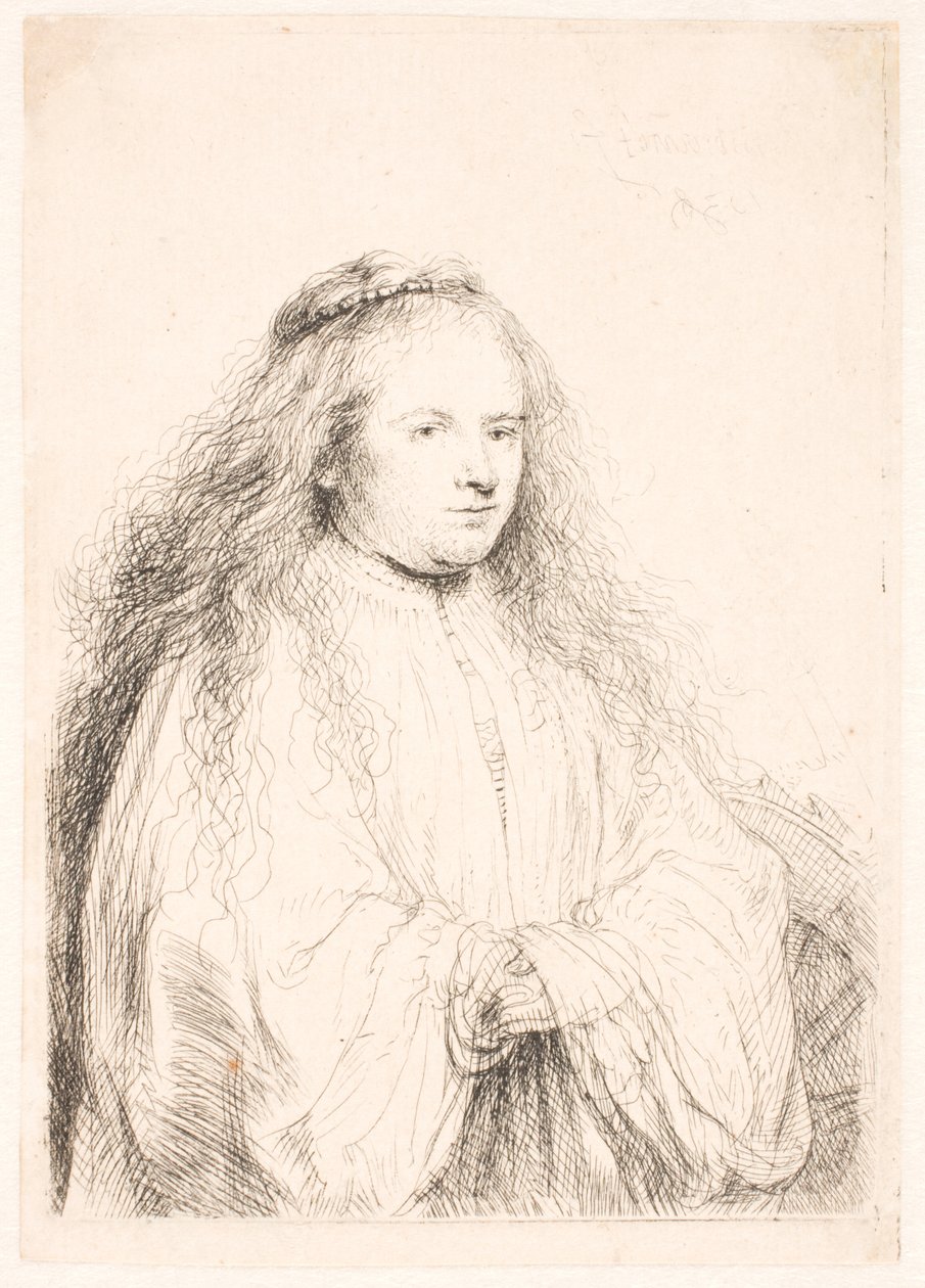 Studie af Saskia som en S. Catharine ("den lille jødiske brud") af Rembrandt van Rijn