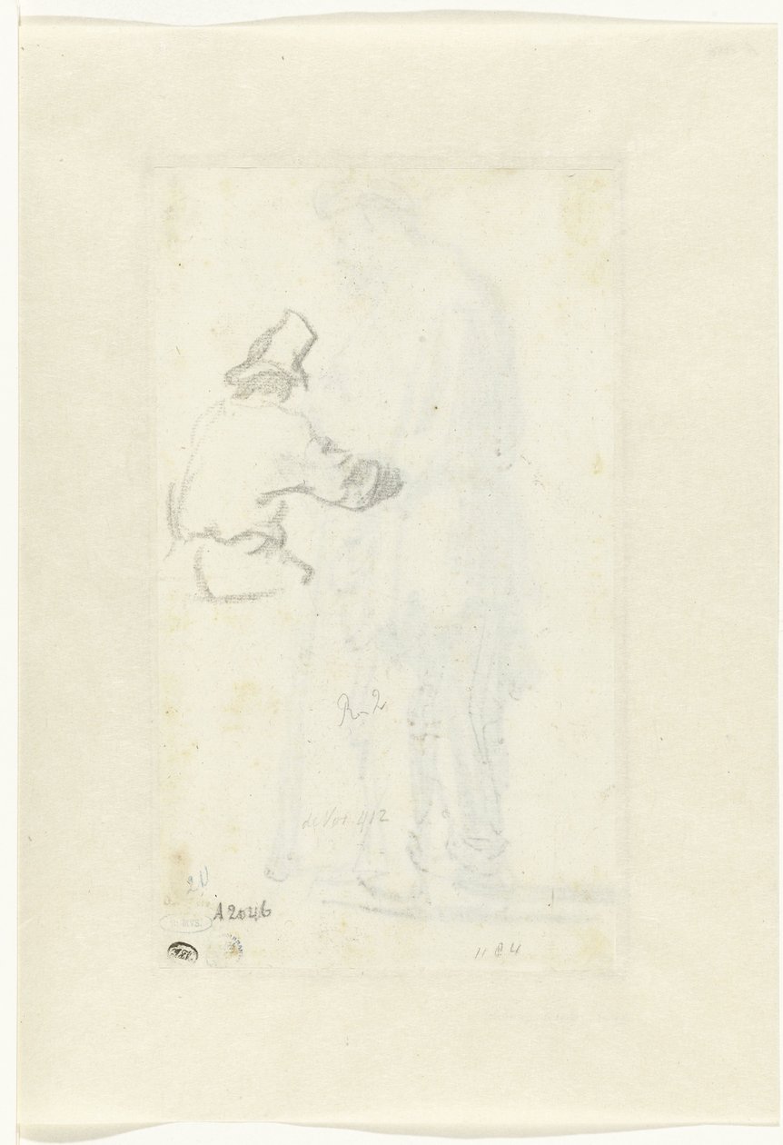 Studie af en mand, set bagfra af Rembrandt van Rijn