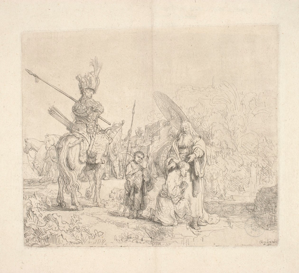Den hellige Filip, diakon, døber en hofmand hos den etiopiske dronning Kandake (den såkaldte »Eunukens dåb«) af Rembrandt van Rijn