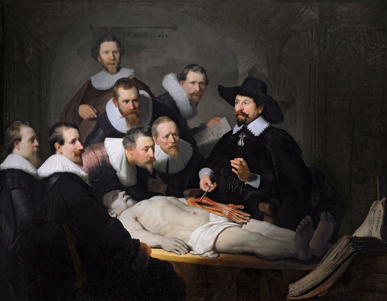 Dr. Nicolaes Tulps anatomi-lektion, 1632 af Rembrandt van Rijn