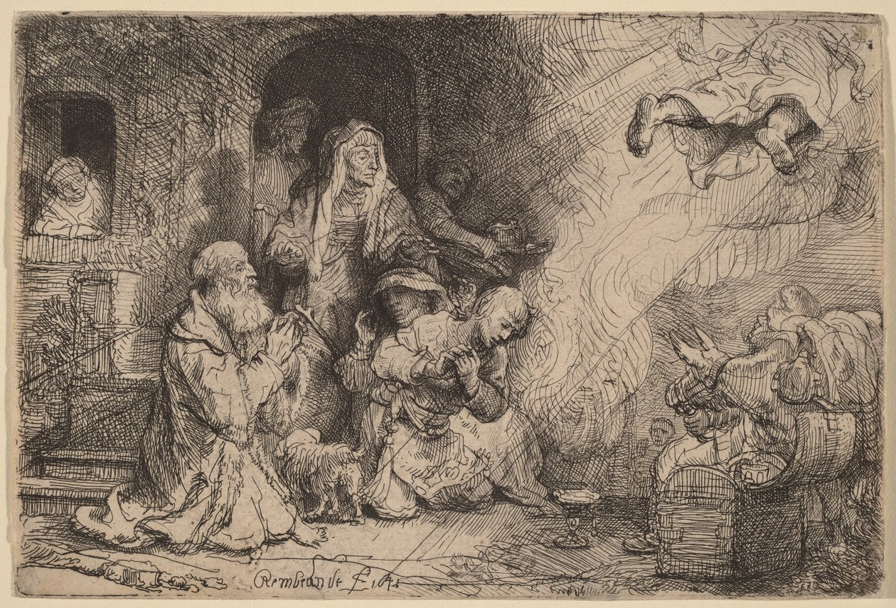 Englen forlader Tobias’ familie af Rembrandt van Rijn
