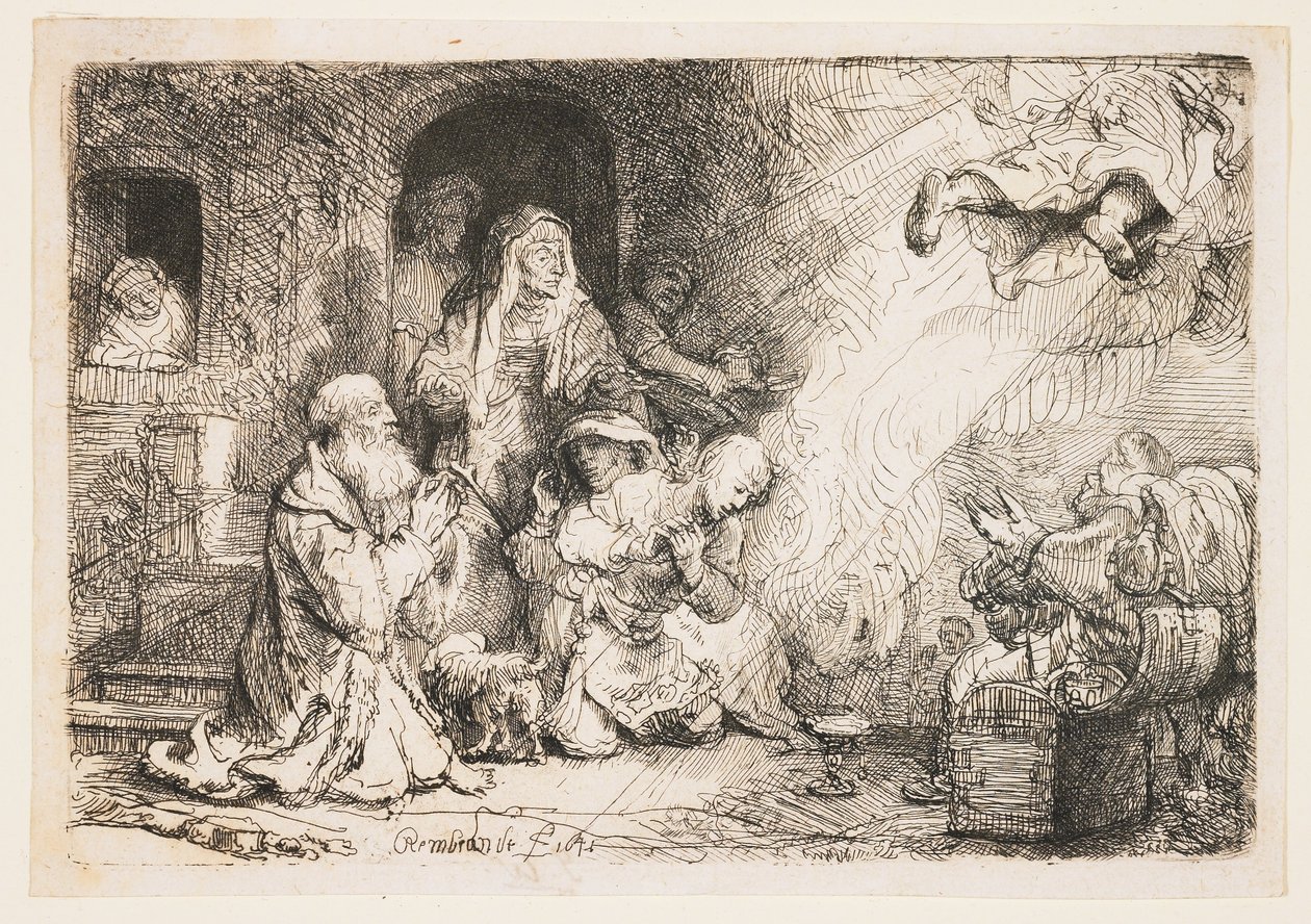 Englen afgår fra Tobias familie af Rembrandt van Rijn