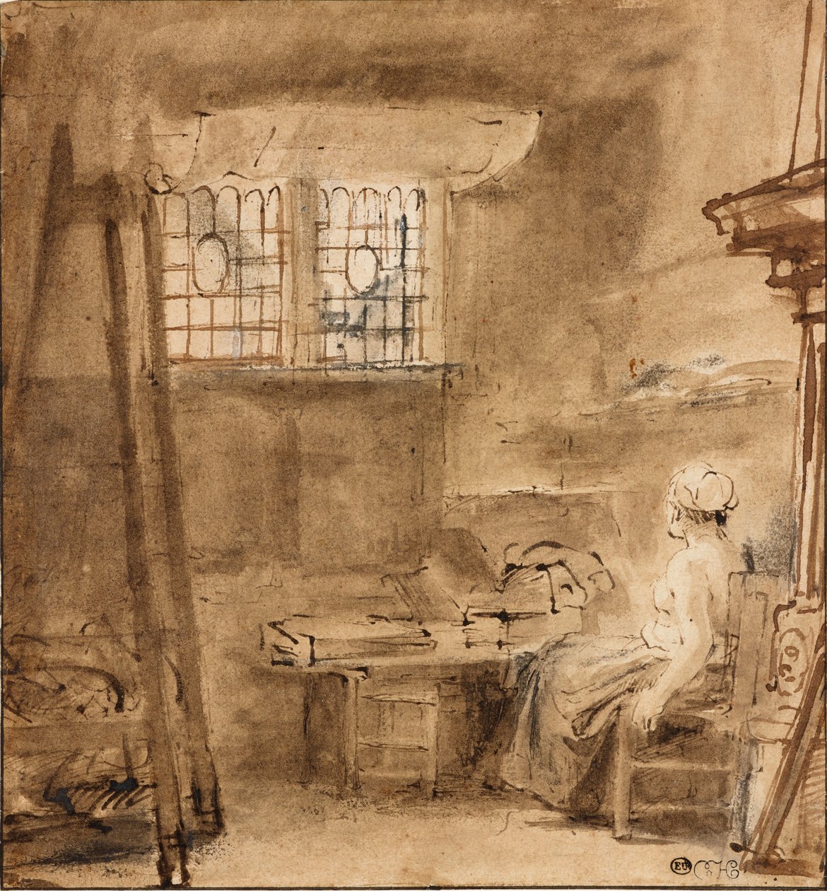 Kunstnerens Atelier, 1659 af Rembrandt van Rijn