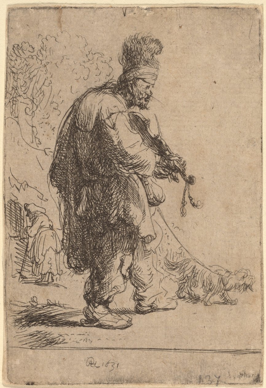 Den blinde spillemand af Rembrandt van Rijn