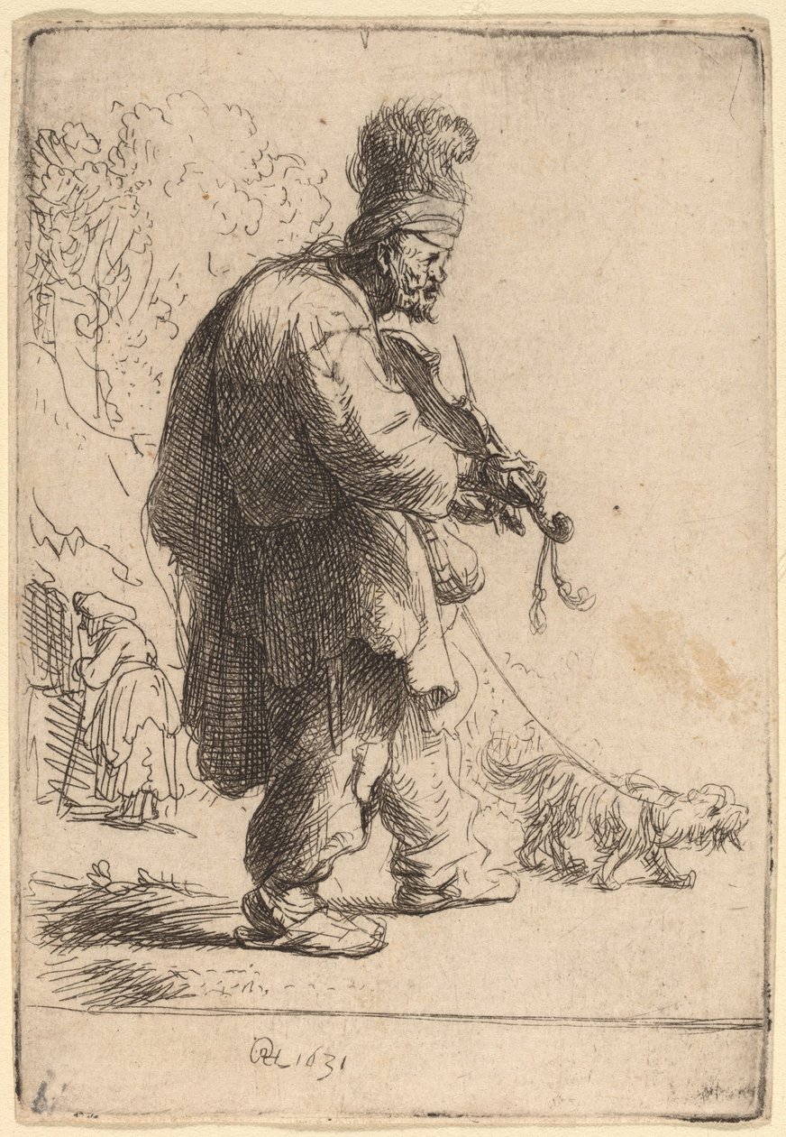 Den blinde spillemand af Rembrandt van Rijn