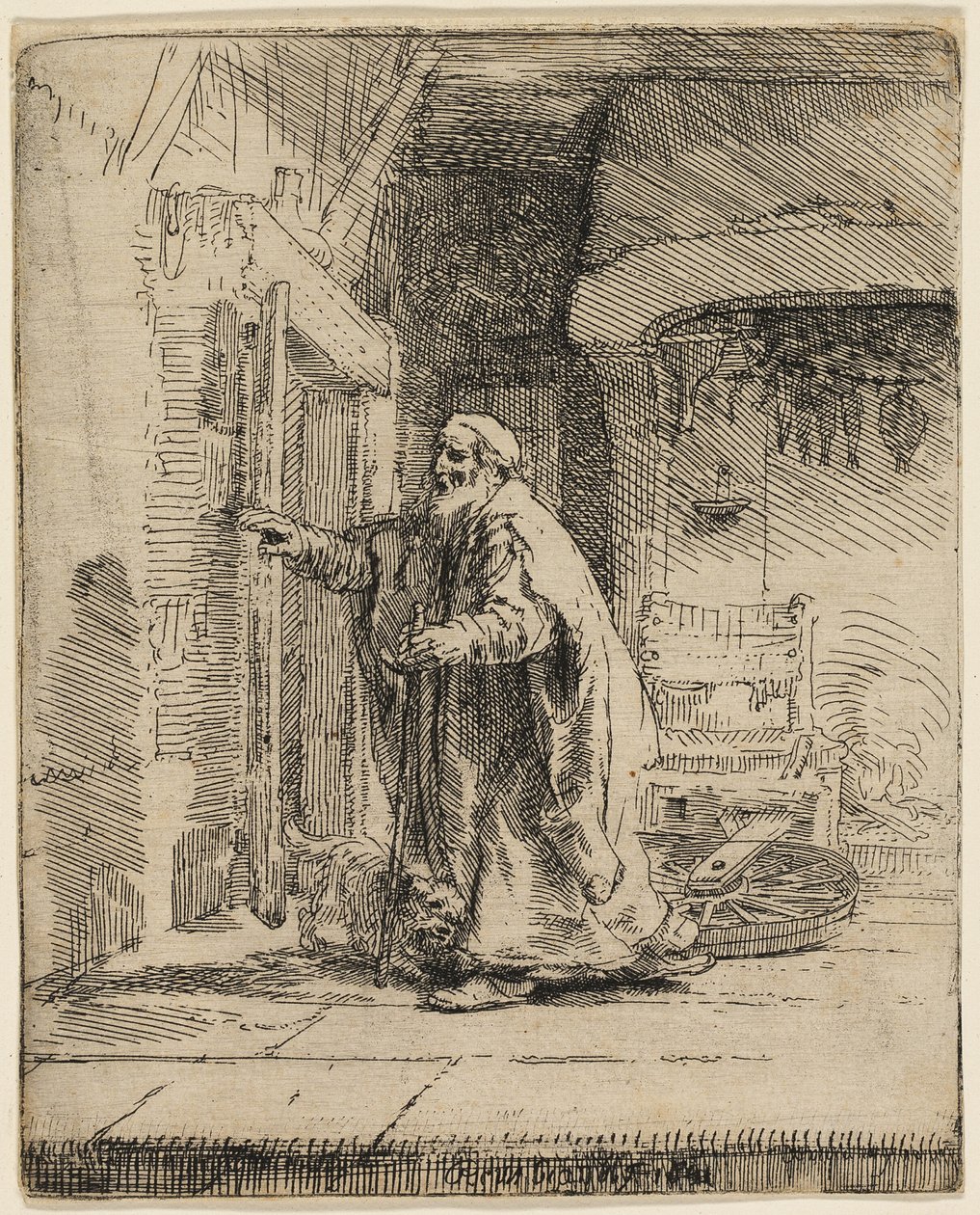 The Blindness of Tobit: The Larger Plate af Rembrandt van Rijn