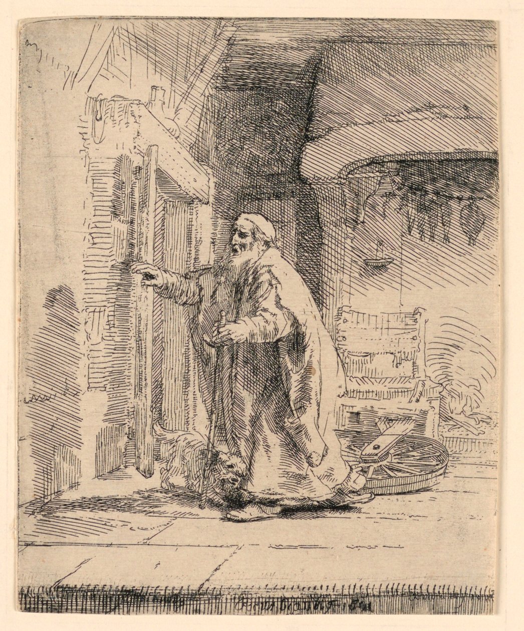 The Blindness of Tobit: The Larger Plate af Rembrandt van Rijn