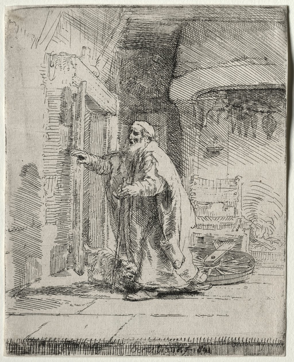 The Blindness of Tobit: The Larger Plate, 1651. af Rembrandt van Rijn