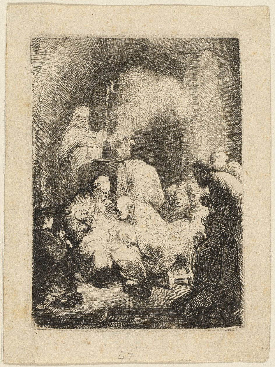 Omskæringen: Lille tallerken af Rembrandt van Rijn
