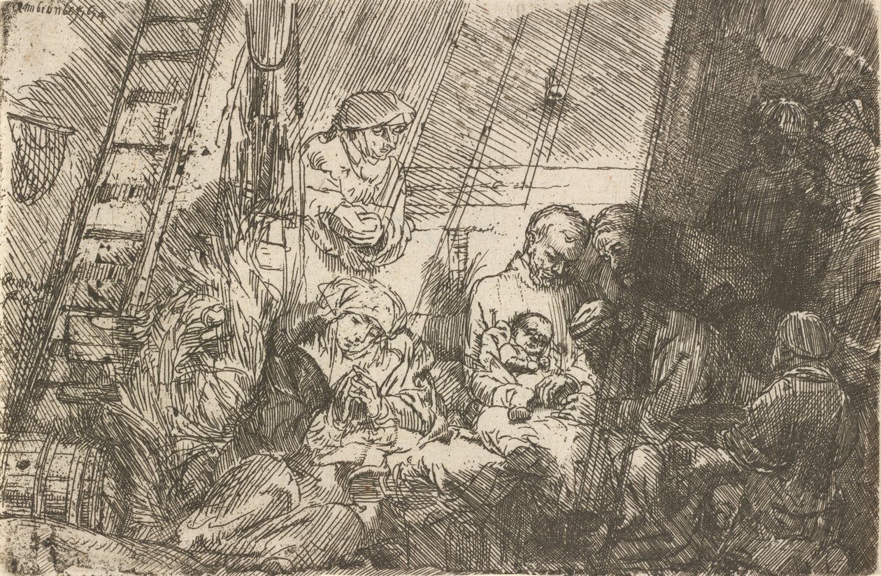 Omskæringen i stalden, 1654. af Rembrandt van Rijn