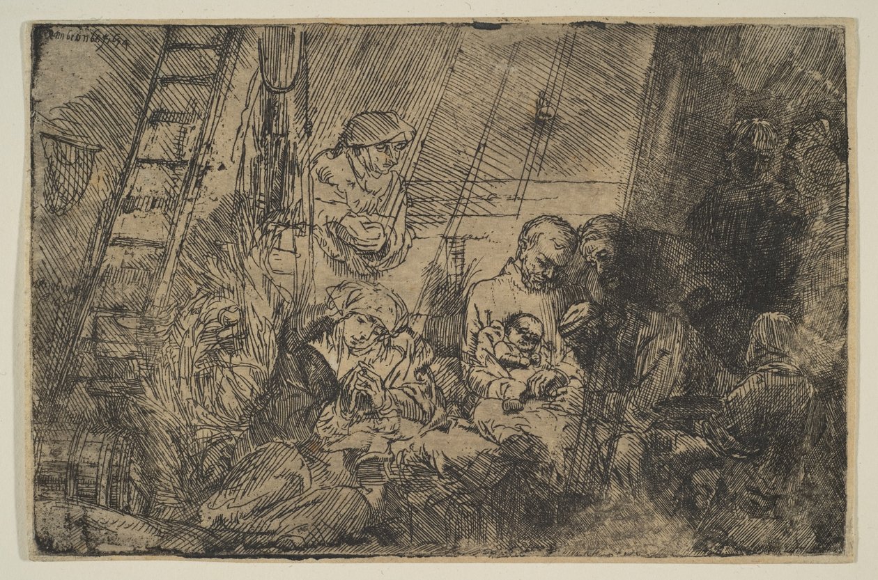 Omskæringen i stalden, 1654. af Rembrandt van Rijn