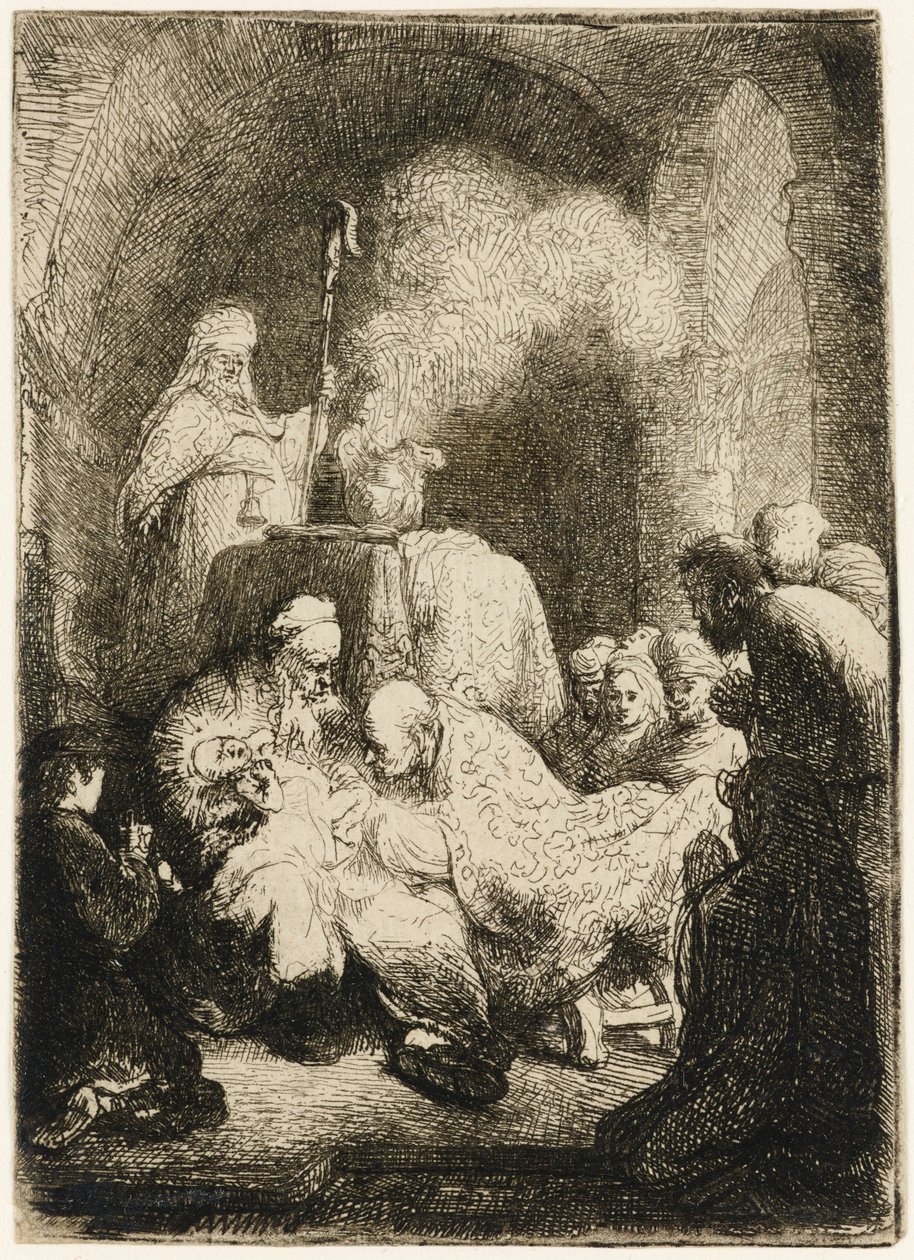 Omskæringen: lille tallerken, 1630. af Rembrandt van Rijn