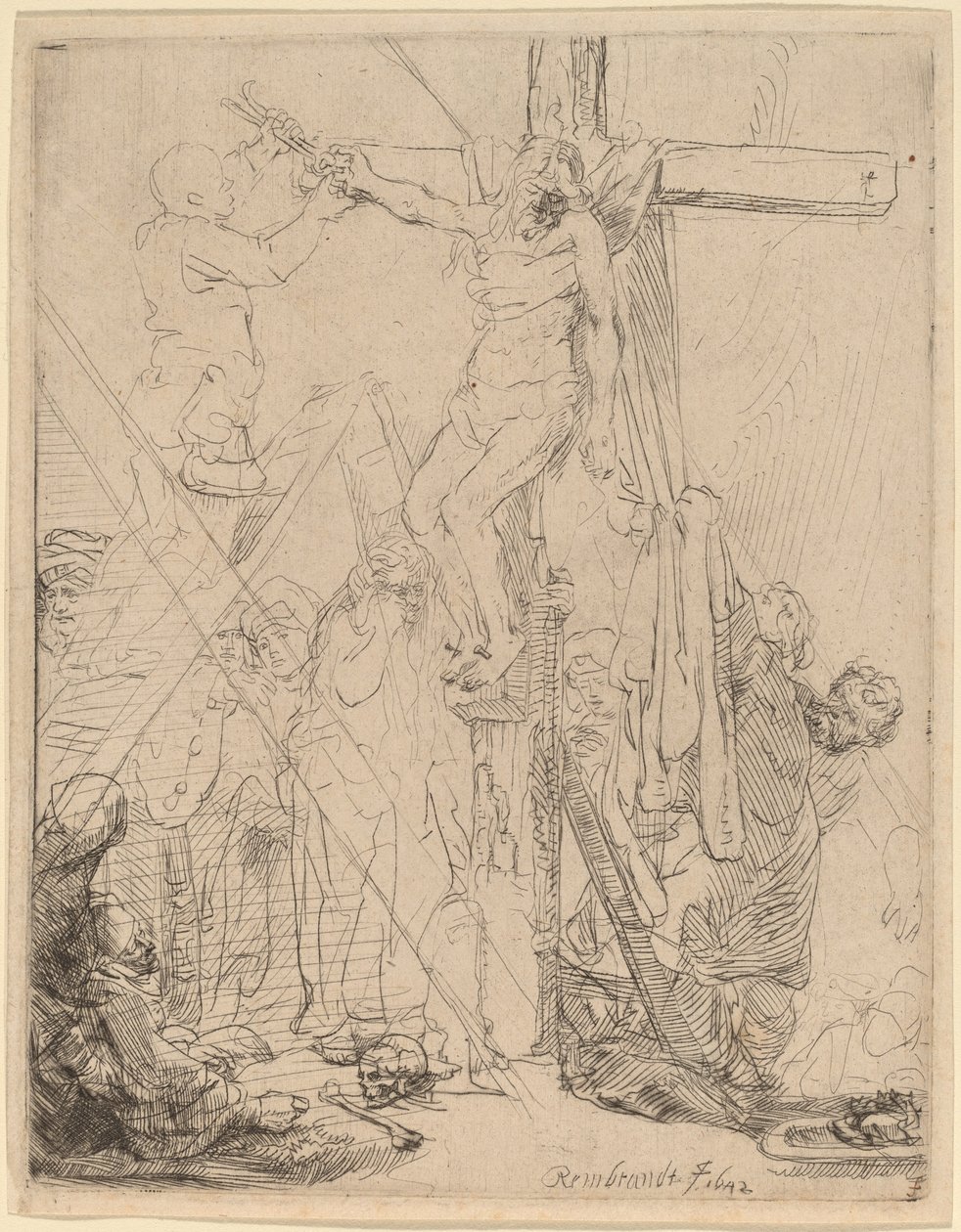 Nedstigningen fra korset: en skitse, 1642. af Rembrandt van Rijn